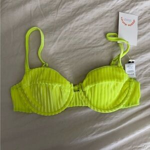 Dippin' Daisy's Green Ribbed Underwire Swim Top